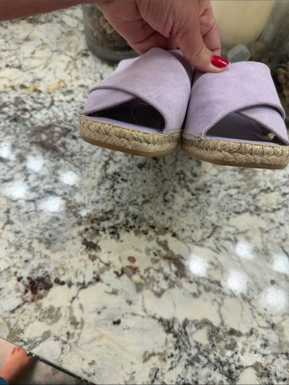 Vince Lilac Espadrille Wedge Slide Sandals